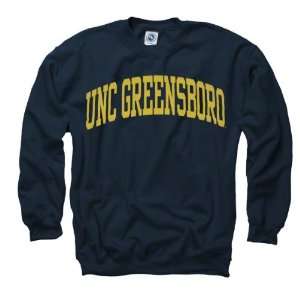  UNC Greensboro Spartans Navy Arch Crewneck Sweatshirt 