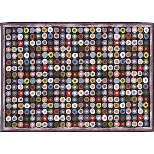  Button 3x5 hand hooked area rug