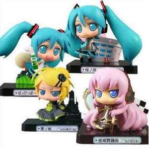   New Vocaloid HATSUNE MIKU Family Figures Luka Rin 4 pcs Toys & Games