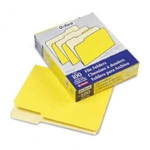  Two Tone File Folders, 1/3 Cut Top Tab, Letter, Yellow 