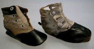   & back view of Antique Victorian Childs Baby High Top Button Shoes