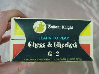 Vintage Children Press Gallant Knight CHESS & CHECKERS Board GAME 