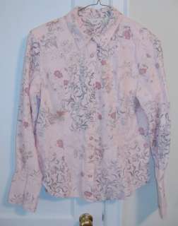 Jill Pink Floral Shirt Blouse Top   Size S  