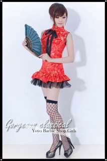 Japan Hello Red Kitty Fabrics China Doll bow Lace Dress  