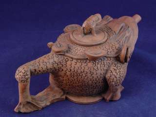 SOLID STONE HAND CRAFTED UNIQUE TOAD SHAPED TEAPOT  