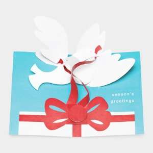 Moma Holiday Robert Sabuda Pop up Cards Doves with Gift  