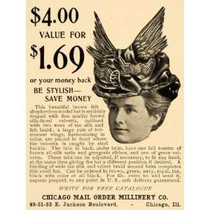  1899 Ad Chicago Mail Order Millinery Women Hat Fashion 