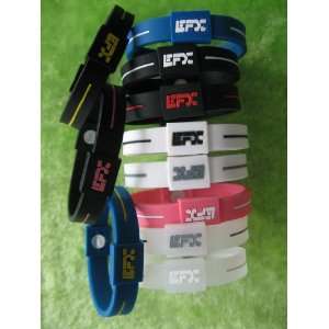 Silicone EFX Bracelet/Wristband Sports Band Clear/White Small Medium 