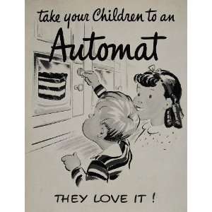  1947 Print Automat Restaurant Walton Thompson Poster Ad 