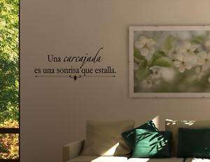Spanish Wall Quotes Art Una carcajada es una sonrisa  