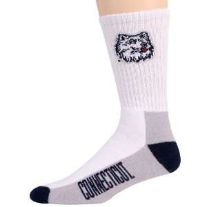  Connecticut Huskies (UConn) Tri Color Team Logo Crew Socks 