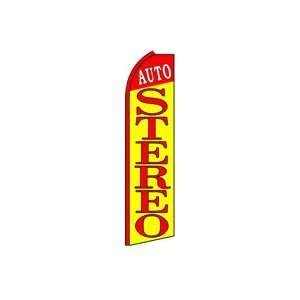  AUTO STEREO (Yellow) Feather Banner Flag (11.5 x 3 Feet 