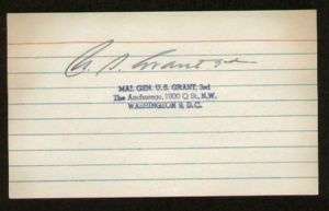 Ulysses S. Grant III signed autographed 3x5 card d.1968  