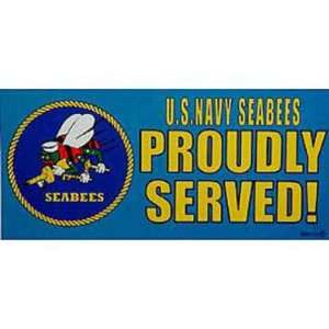  U.S. Navy Seabees Proudly Served Bumper Sticker 