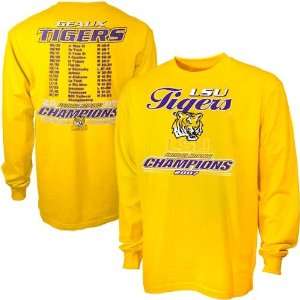  LSU Tigers Gold Schedule 2007 National Champions Long 