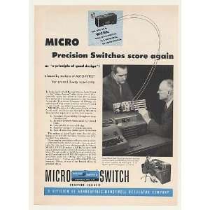  1951 Auto Typist Machine Micro Switch Print Ad (44887 