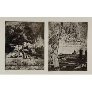 1912 Print Trees Brentford Hammersmith Frank Brangwyn   Original Print