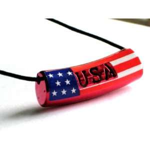  USA Flag Flashing Necklace Toys & Games