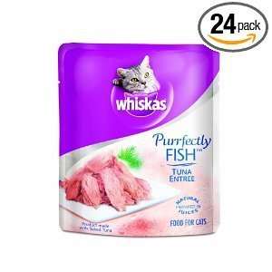 Whiskas Purrfectly Fish Tuna Entree Food for Cats, 3 ounce Pouches 