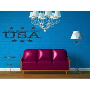  Vinyl Wall Decal   God Bless the USA.   selected color 