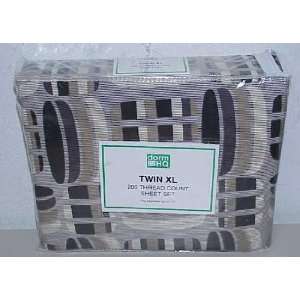  Dorm HQ Twin XL Black Tan Sheet Set
