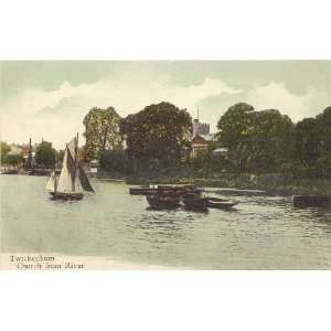   Vintage Postcard View of Church from the River   Twickenham England UK