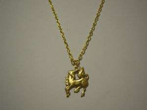 Brass Unicorn on a Gold Plated Necklace U Pick Length  