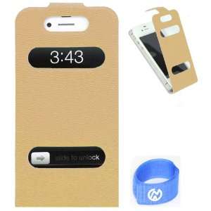  iPhone 4S/4 Slim Adhesive Flip Cover Case with Magnetic 