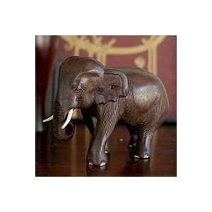  NOVICA Wood sculpture, Powerful Elephant
