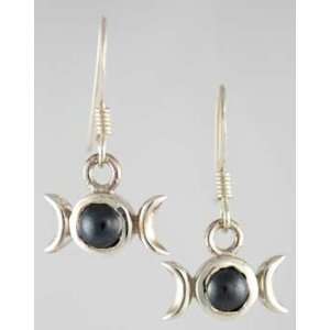  Hematite Triple Moon Earrings 
