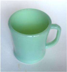   Jadeite Jadite Glass D Handle Flat Bottom Shaving Mug Old Mark  