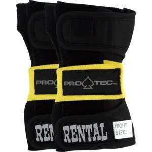  PRO TEC Rental Black / Yellow Large Wrist Skateboard Pads 