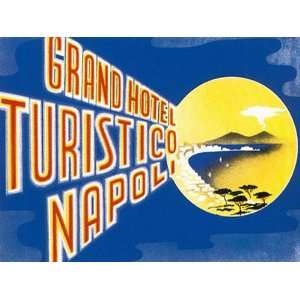  ITALY GRAND HOTEL TURISTICO NAPOLI POSTER ON CANVAS 