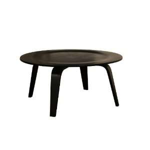 Harper Mid Century Modern Molded Plywood Coffee Table in Black  
