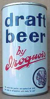IROQUOIS DRAFT BEER Flat Top Can w/ Indian, Buffalo, NY  