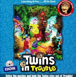 Twins In Trouble PC CD solve puzzles kids learning game  