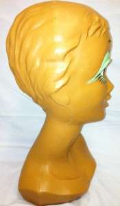 vintage 60 s biba barbie twiggy mannequin head height 37 cms gorgeous 