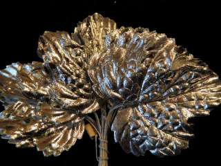 Vintage Millinery Flower Leaves Metallic Foil Lot of24 Silver O72a Hat 