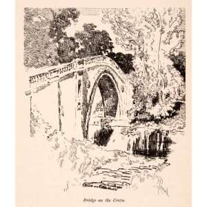  1903 Wood Engraving Great River Bridge England Joseph 