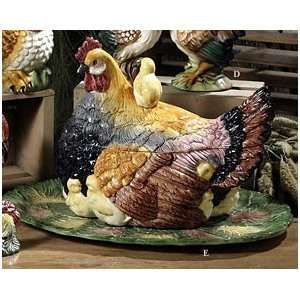  _DISCONTINUED   Hen Tureen w/ Platter Colored 11.5H 