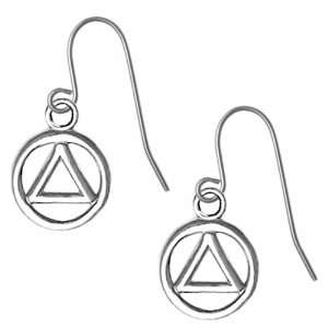Alcoholics Anonymous AA Recovery Symbol Earrings #701 6, 3/8 Wide and 