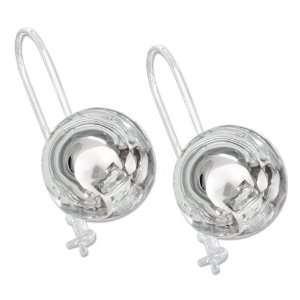 STERLING SILVER HIGH POLISHED STATIONARY 14MM BALL EARRINGS ON EURO 
