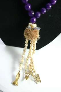 TURKISH TRADITIONAL BELLY DANCE WITH CULTURED PEARL Tassels GOLD COLOR 