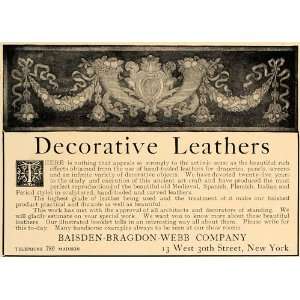  1907 Ad Baisden Bragdon Webb Decorative Leathers Screen 