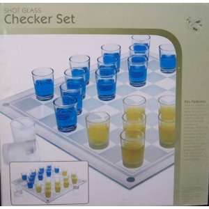  Shot Glass Checker Set (Glass Construction) Toys & Games