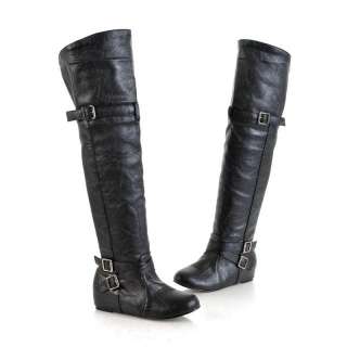   Sexy Buckle Strap Flat Over The Knee Riding Boots Shoes #252  