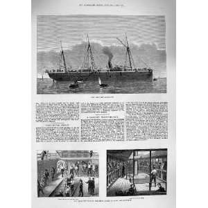   1876 Troop Ship Assistance Embarking Horses Transport