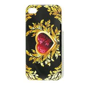  Yellow Leaves Black Hard Plastic IMD Back Case for iPhone 