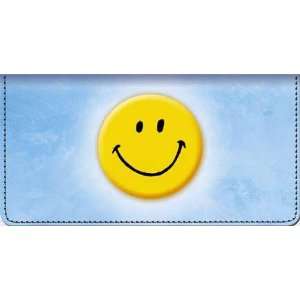  Keep Smiling Leather Checkbook Cover