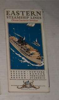 ANTIQUE July 25, 1928 EASTERN STEAMSHIP LINES CRUISE SCHEDULE TRAVEL 